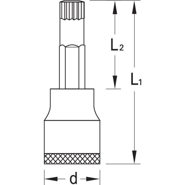 Gedore Screwdriver Bit Socket, 3/8", Long Xzn M10 INX 30 L 10